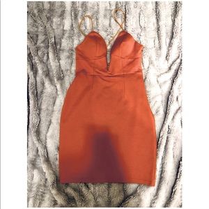 Burnt golden orange dress